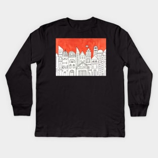 Imaginary cityscape Kids Long Sleeve T-Shirt